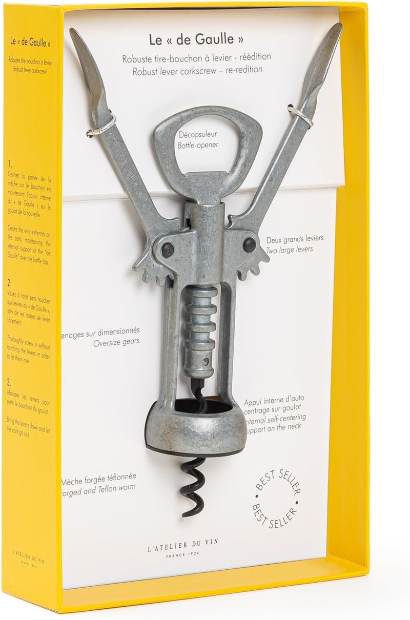 L'Atelier du Vin Le 'De Gaulle' Double Lever Corkscrew and Bottle Opener - Image 4